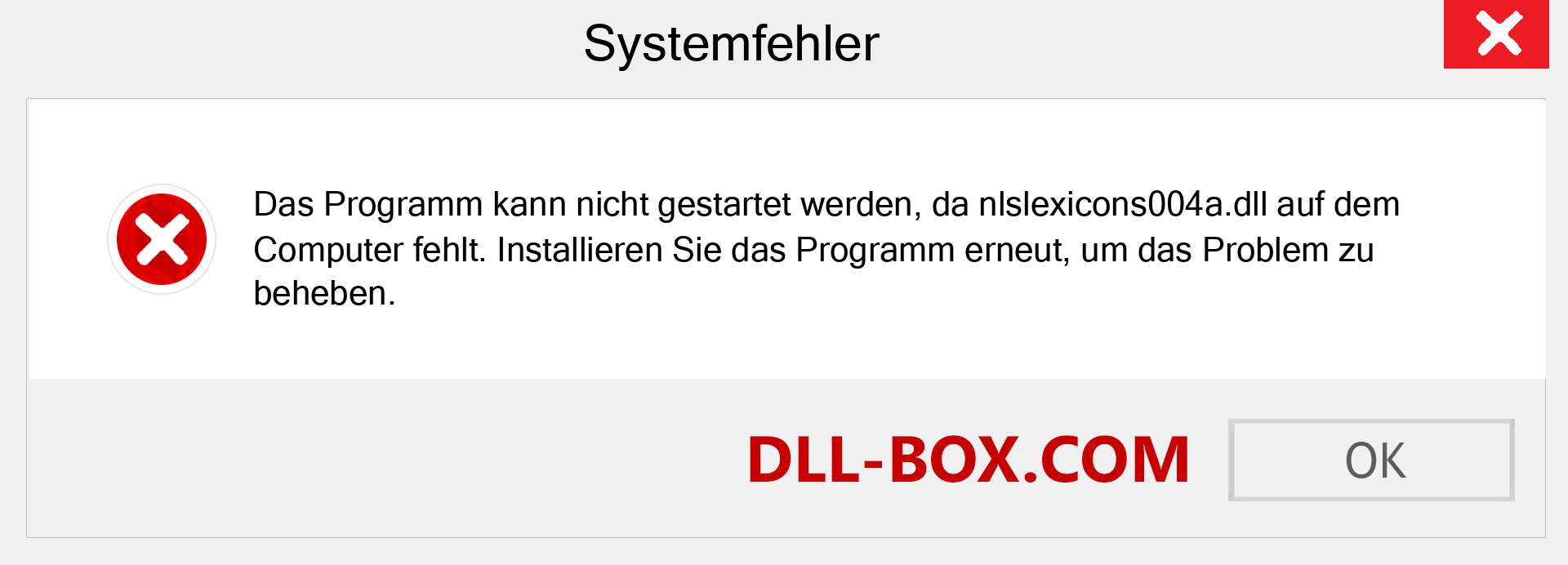 nlslexicons004a.dll-Datei fehlt?. Download für Windows 7, 8, 10 - Fix nlslexicons004a dll Missing Error unter Windows, Fotos, Bildern