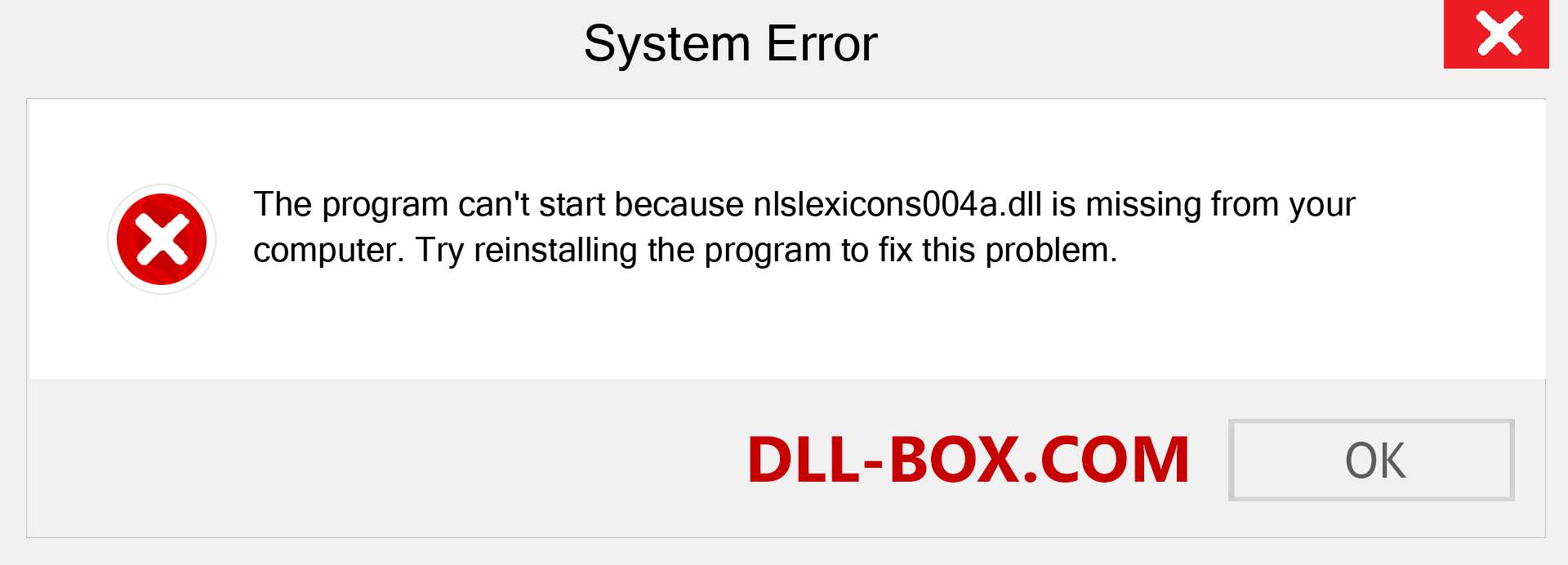  nlslexicons004a.dll file is missing?. Download for Windows 7, 8, 10 - Fix  nlslexicons004a dll Missing Error on Windows, photos, images